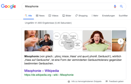 Google Suche Misophonie